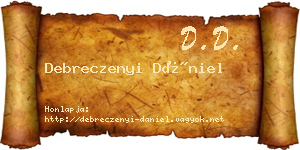 Debreczenyi Dániel névjegykártya